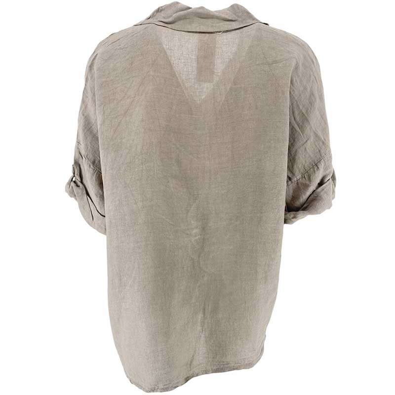 J By J 5778 Linen Pocket Blouse Fango