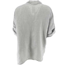 J By J 5778 Linen Pocket Blouse Light Grey