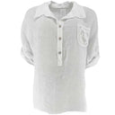 J By J 5778 Linen Pocket Blouse White