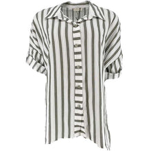 J By J 6361B Stripe Cotton Shirt Army