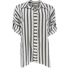 J By J 6361B Stripe Cotton Shirt Black
