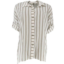 J By J 6361B Stripe Cotton Shirt Sand