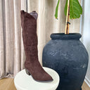 J By J 7687A Long Cowboy Boots Brown