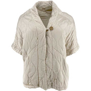 J By J 8018 Oversized Quilted Jacket / Vest Beige - J BY J Fashion