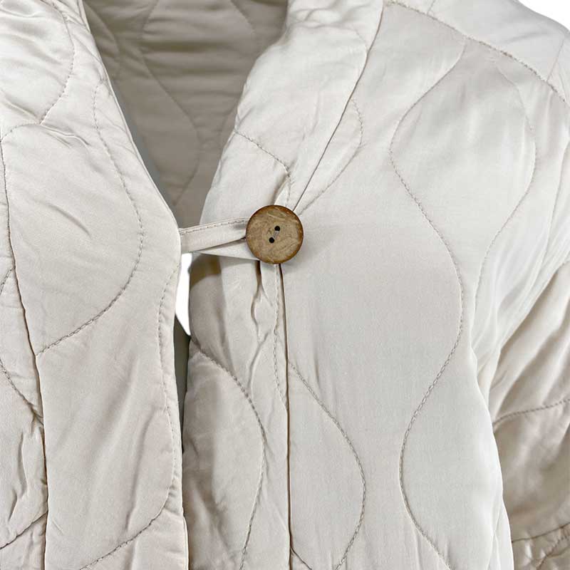 J By J 8018 Oversized Quilted Jacket / Vest Beige - J BY J Fashion