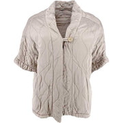 J By J 8018 Oversized Quilted Jacket / Vest Grey - J BY J Fashion