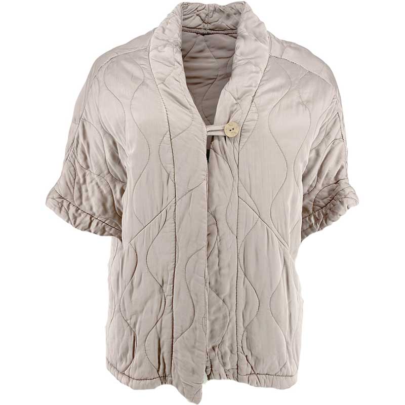 J By J 8018 Oversized Quilted Jacket / Vest Grey - J BY J Fashion