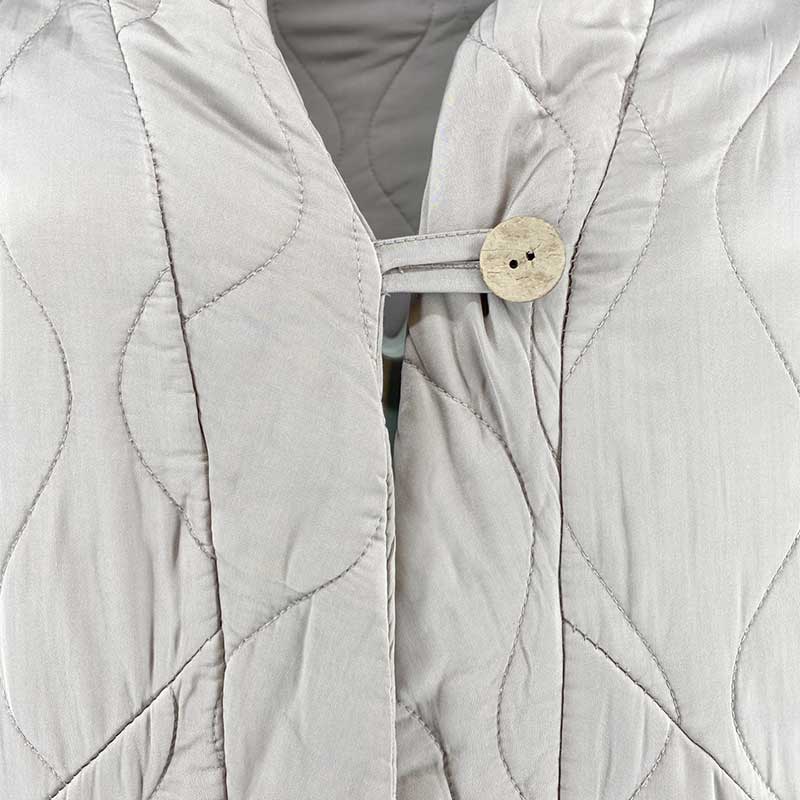 J By J 8018 Oversized Quilted Jacket / Vest Grey - J BY J Fashion