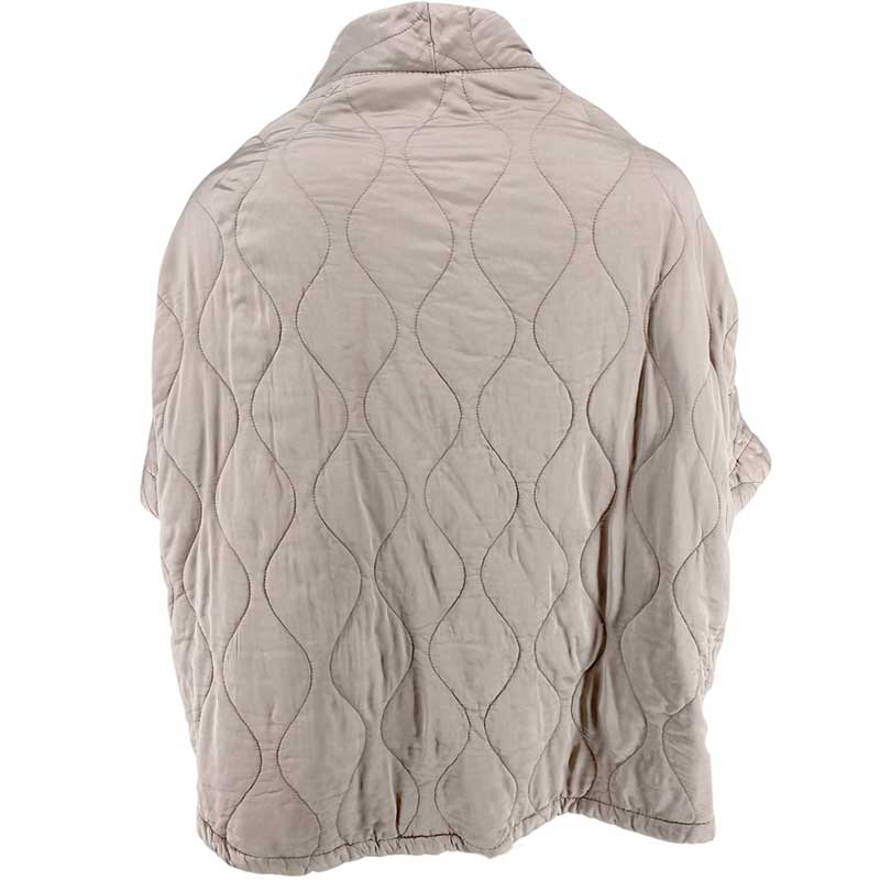 J By J 8018 Oversized Quilted Jacket / Vest Grey - J BY J Fashion
