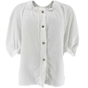 J By J 8932 Velvet Frill Shirt White