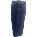 J By J 9233 Stretch Denim Skirt Dark Blue - J BY J Fashion