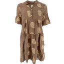 J By J 9404 Embroidery Dress Brown