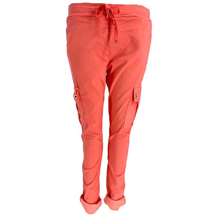 J By J 95870 Stretch Cargo Pants Coral
