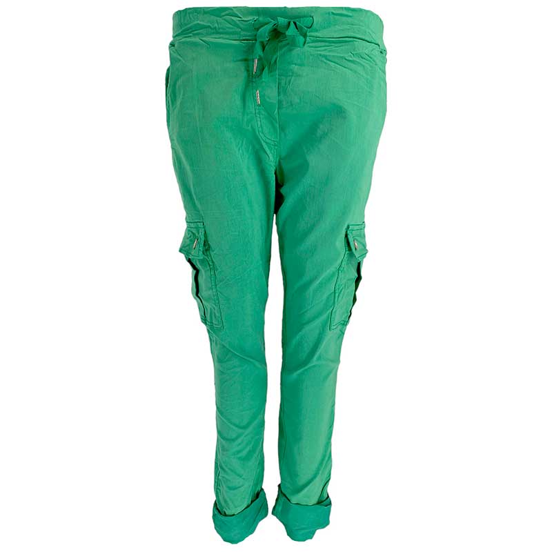 J By J 95870 Stretch Cargo Pants Grøn - J BY J Fashion