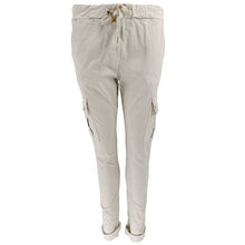 J By J 95870 Stretch Cargo Pants Lys Sand - J BY J Fashion