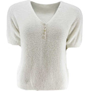 J By J Button Down SS Knit Off White