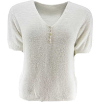 J By J Button Down SS Knit Off White