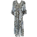 J By J Floral Long Silk Dress Blue