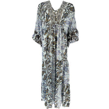 J By J Floral Long Silk Dress Blue