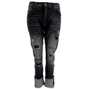 J By J H8247 Washed Stretch Jeans Sort - J BY J Fashion