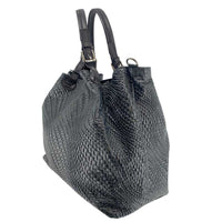 J By J Large Braided Leather Bag Black - J BY J Fashion