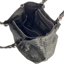 J By J Large Braided Leather Bag Black - J BY J Fashion