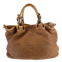 J By J Large Braided Leather Bag Brown - J BY J Fashion
