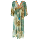 J By J TC-575 Floral Long Dress Green