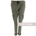 J BY J 95870 STRETCH CARGO PANTS ARMY