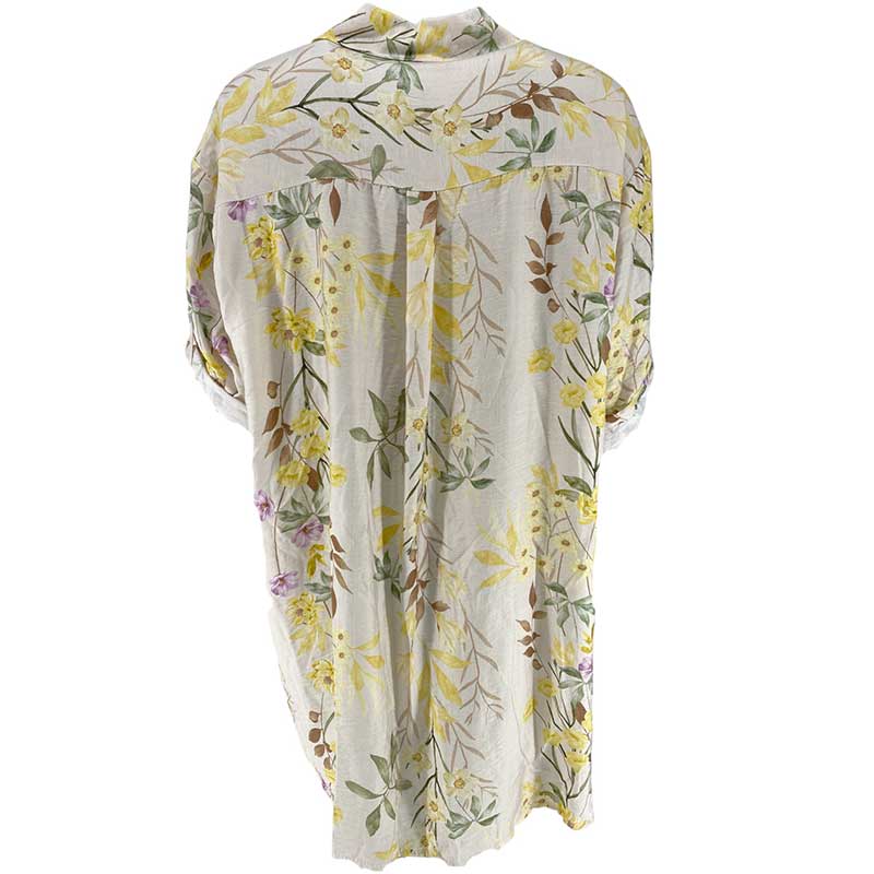 J By J 20364 Viscose Flower Shirt Sand