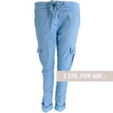 J By J 95870 Stretch Cargo Pants Lyseblå