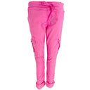 J By J 95870 Stretch Cargo Pants Pink - J BY J Fashion