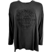 J By J F6027 Oversized L/S T-Shirt Sort - J BY J Fashion