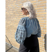 J by J 3681 Embroidery Blouse Blue