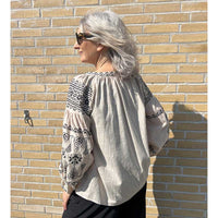 J by J 3681 Embroidery Blouse Sand