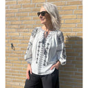 J by J 3681 Embroidery Blouse White