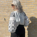 J by J 3681 Embroidery Blouse White