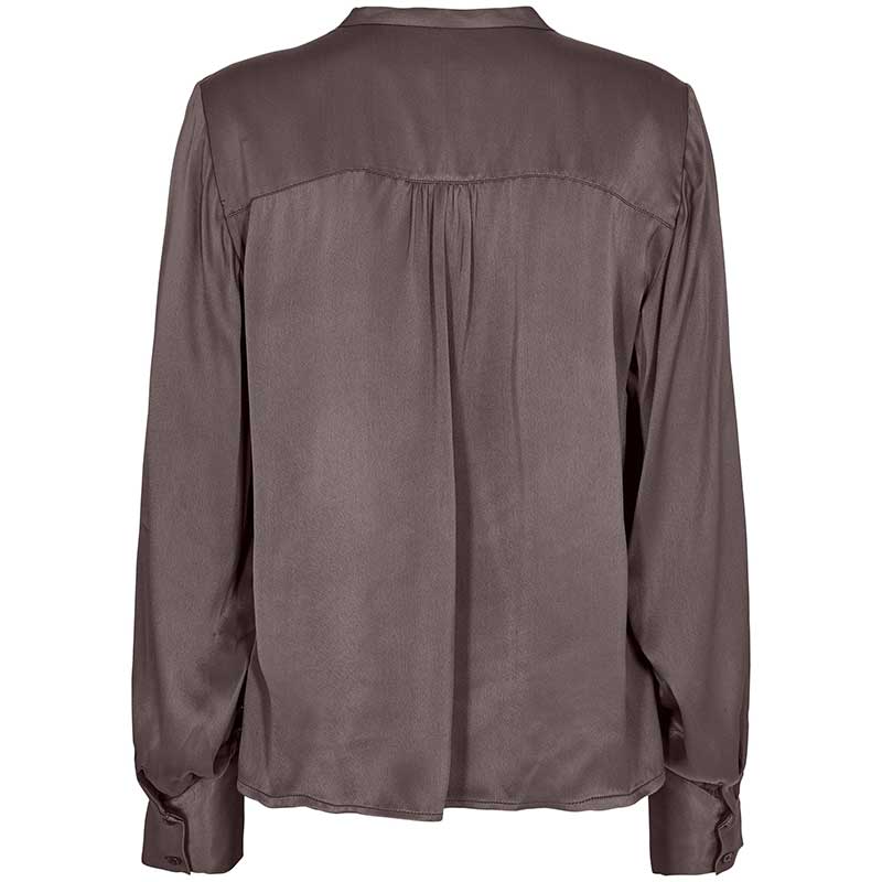 LEVETE ROOM LR-AMIRA 7 SATIN BLOUSE GRÅ