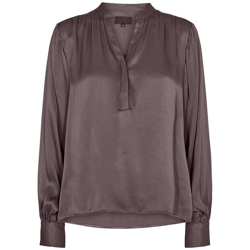 LEVETE ROOM LR-AMIRA 7 SATIN BLOUSE GRÅ