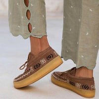 Laidbacklondon Komo Crepe Shoes Camel Suede Black/White