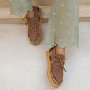 Laidbacklondon Komo Crepe Shoes Camel Suede Black/White