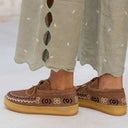 Laidbacklondon Komo Crepe Shoes Camel Suede Black/White