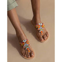 Laidbacklondon Simba Flat Sandal Tribal Brun - J BY J Fashion