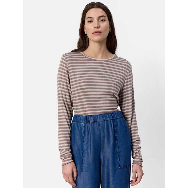 Levete Room LR-Ika 11 T-Shirt Jersey Taupe - J BY J Fashion