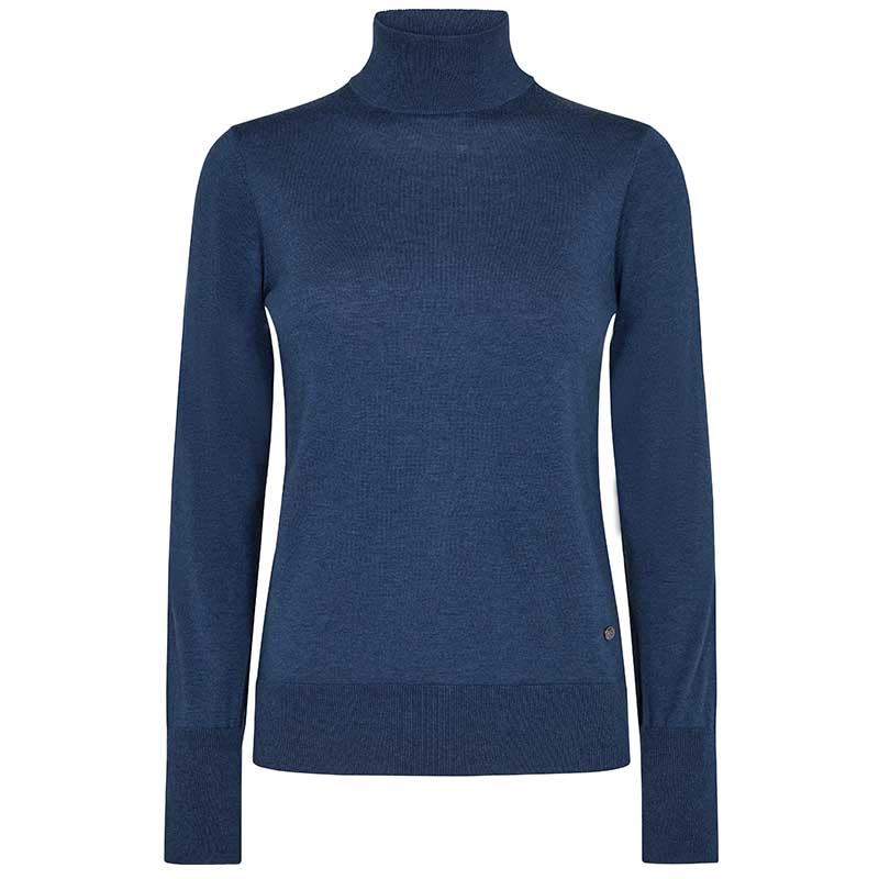 MOS MOSH MMRELENA HIGHNECK KNIT BLÅ