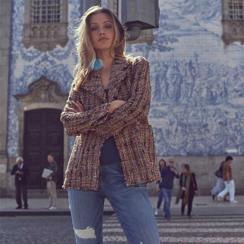 MOS MOSH SPALVIA BOUCLE BLAZER BRUN
