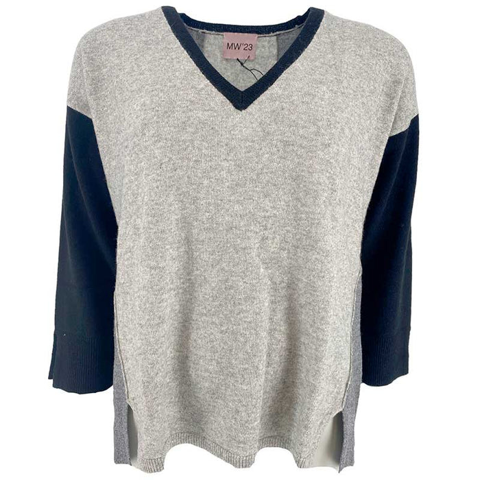 MW23 POLKOT KNIT GRÅ-J BY J Fashion