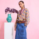 M. Wiesneck Zag Blouse Flower