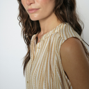 Mos Mosh MMAmelia Stripe SL Blouse Sesame