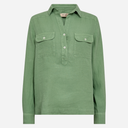 Mos Mosh MMEnna Linen Pocket Blouse Turf Green